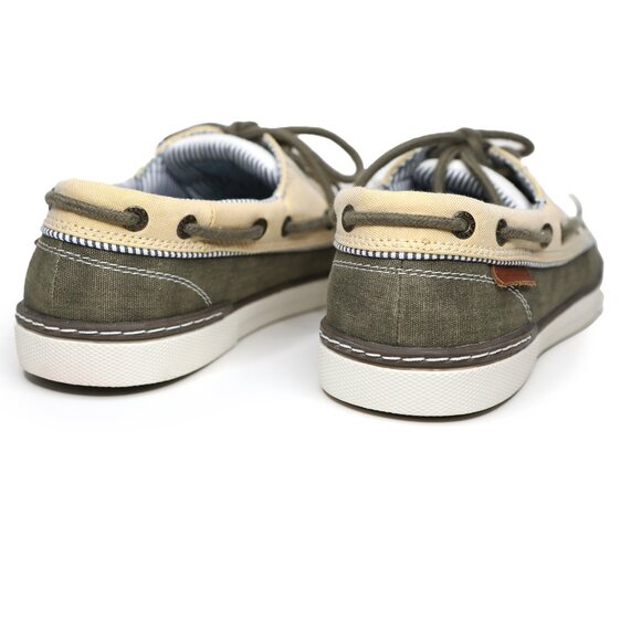 G.H. Bass & Co Canvas Deck Boat Shoes Moc Toe Loafers Preppy Yellow Green White - Picture 6 of 14